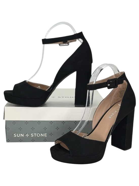 Sun + Stone Shoes - Sun + Stone Reemaa Black Microsuede Womens Pumps Size 10M